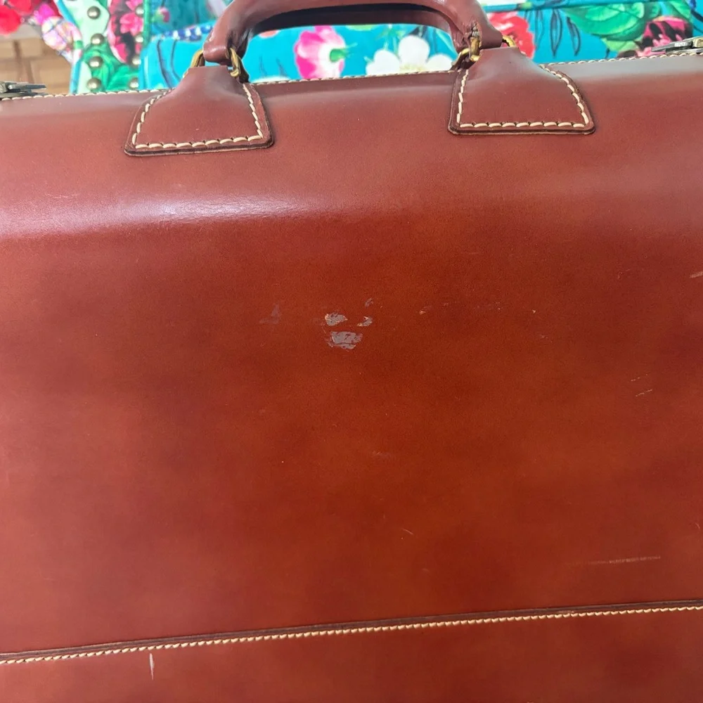Classic Tan Leather Briefcase